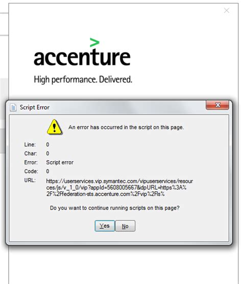 Script error after signing on my organization .
